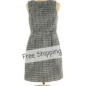J Crew Gray and White suit dress with pockets